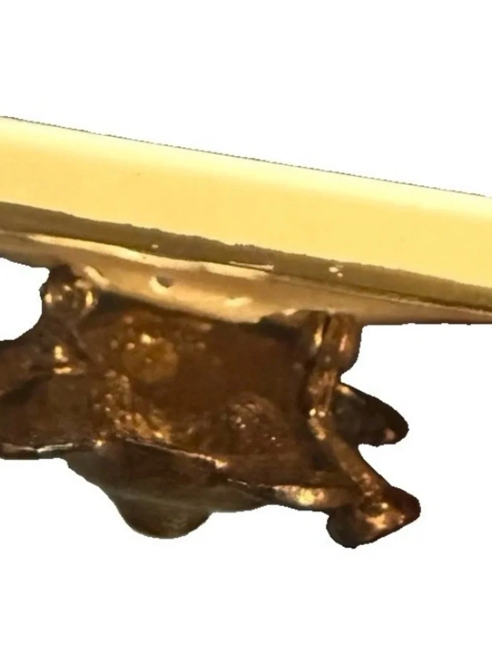 Vintage NOS Jordache Teddy Bear Brooch Pin, 1980s textured Gold-Tone new on card
